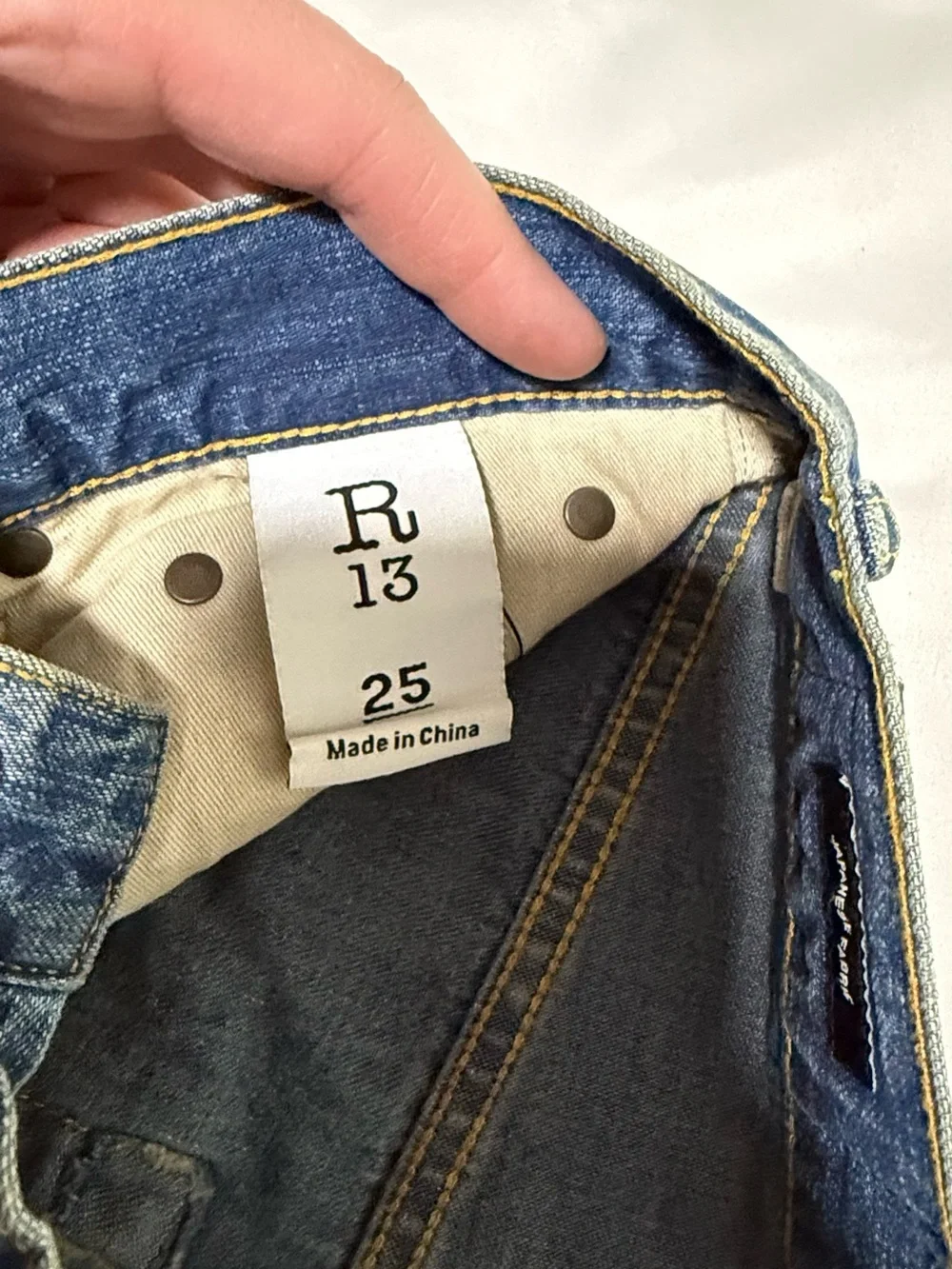 R13 Boyfriend Jeans in Faded Blue